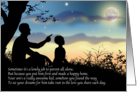 Single Dad Mr. Mom with Son Silhouette Evening Sky Father’s Day card