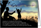 Single Dad Mr. Mom with Daughter Silhouette Evening Sky Father’s Day card