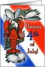 Lobster and Clams Red White and Blue Fourth 4th of July card