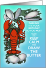 Lobster and Clams Keep Calm Sea Blue and Red Sweetheart Birthday card