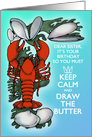 Lobster and Clams Keep Calm Sea Blue and Red Sister Birthday card