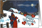 Vintage Winter Valentine card