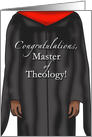 Master of Theology Graduation Congratulations Dark Skin card