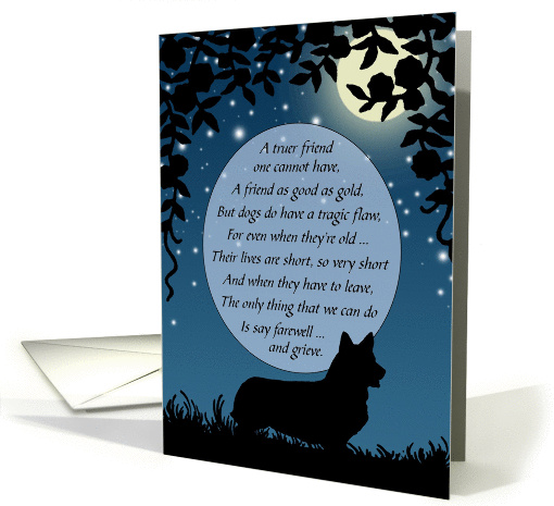 Welsh Corgi Dog Pet Sympathy Vintage Silhouette card (1002285)
