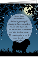 Male Pug Dog Pet Sympathy Vintage Silhouette card