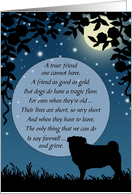 Female Pug Dog Pet Sympathy Vintage Silhouette card