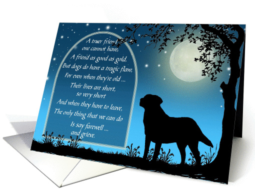 Female Labrador Retriever Dog Pet Sympathy Vintage Silhouette card