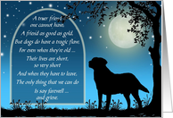 Male Labrador Retriever Dog Pet Sympathy Vintage Silhouette card