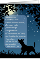 Male Mixed Breed Dog Pet Sympathy Vintage Silhouette card