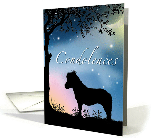 Miniature Horse Mare Equine Pet Sympathy Vintage Silhouette card