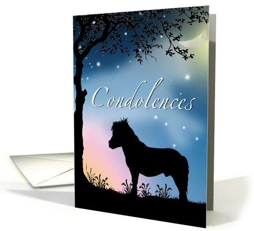 Miniature Horse Gelding Stallion Equine Pet Sympathy Silhouette card