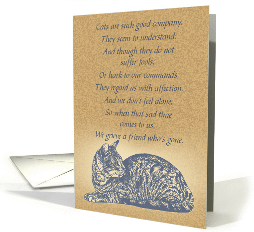 Tabby Cat Pet Sympathy card (1013097)