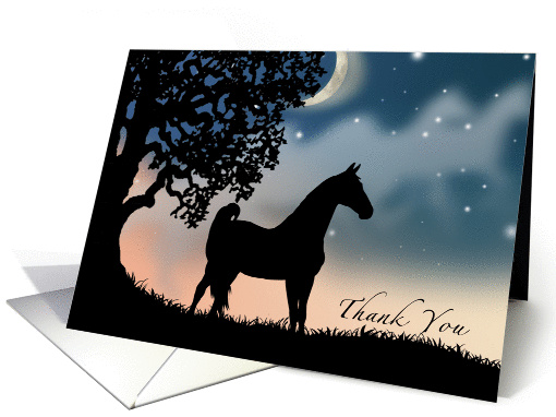 Saddlebred Horse Thank You for Sympathy Vintage Silhouette card