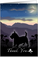 Scottish Terrier Dog Thank You for Sympathy Vintage Silhouette card