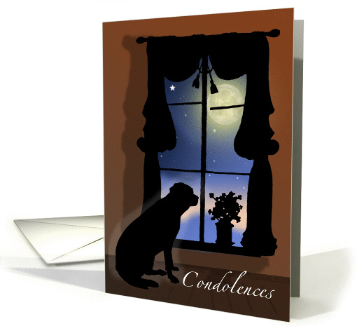 Labrador Retriever in Window Dog Pet Sympathy Vintage Silhouette card