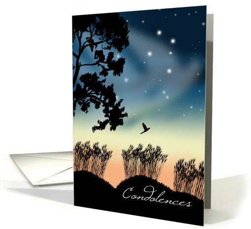 Budgie Parakeet Bird Pet Sympathy Card Silhouette Against Sunset card