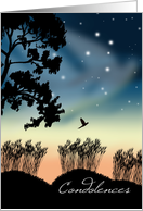 Budgie Parakeet Bird Pet Sympathy Card Silhouette Against Sunset card