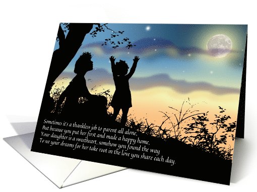Single Mother with Daughter Mother's Day Vintage Silhouette card