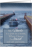 For Uncle Fishing Boat Coming Into Port from Storm Father’s Day card