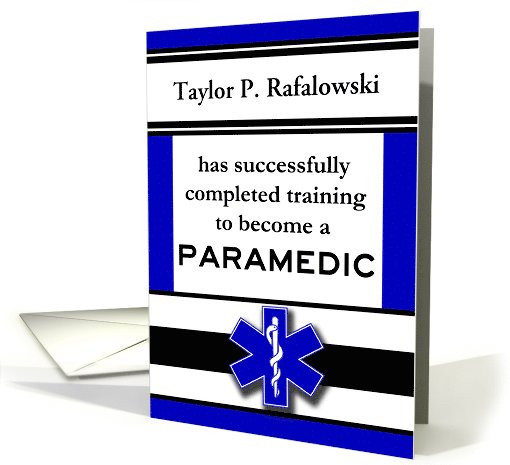 Paramedic School Graduation Announcement card (1057457)