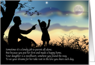 Single Dad Mr. Mom with Daughter Silhouette Evening Sky Father’s Day card