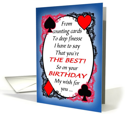 Bridge Player or Partner Funny Birthday card (1102944)