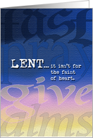 Lent Fast Pray Give Alms card