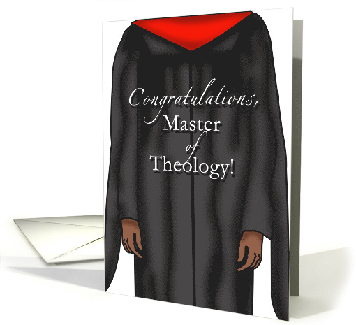 Master of Theology Graduation Congratulations Dark Skin card (1361668)