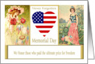 Memorial Day, Never Forgotten - Vintage Cards Graveside Remembrance card