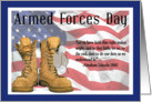 Armed Forces Day - American Flag, Boots, Dog Tags, Lincoln Quote card