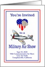 Custom Military Air Show Invitation - Patriotic Heart, Airplane card
