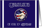 Custom Navy Congratulations 20th Anniversary American Flag, card