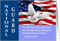 Military National Guard Thank You, MacArthur Quote Card