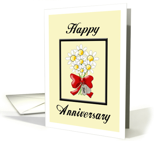 Happy Anniversary, Daisies & Dog Tags card (1012549)