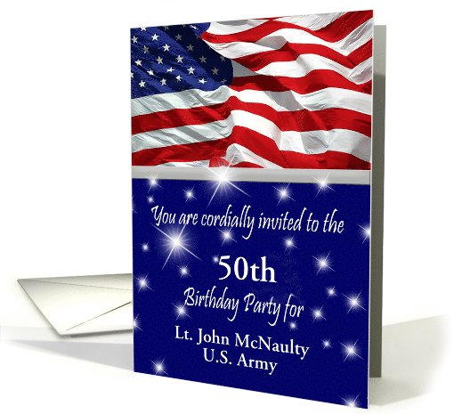 Military Birthday Party Invitation - American Flag card (1030737)