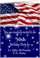 Military Birthday Party Invitation - American Flag card