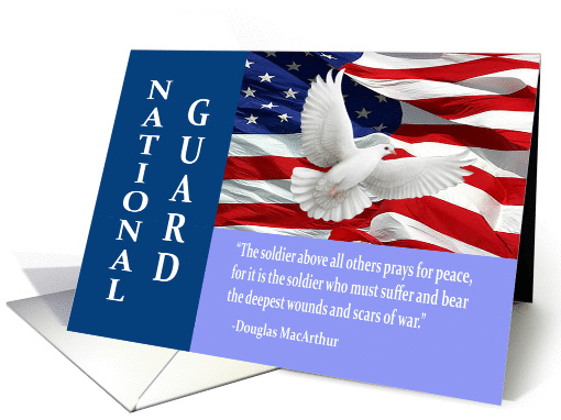 Military National Guard Thank You, MacArthur Quote card (992239)