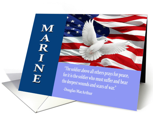 Military Marine Thank You, Mac Arthur Quote card (992241)