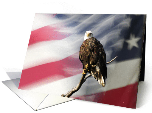 Thank You for your Military Service, Eagle and Flag card (993441)