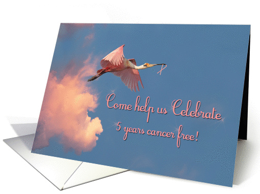 5 years cancer free invitation. card (1012041)