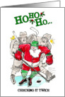 Hockey Checking It Twice Christmas card