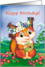 birthday for a small squirrel card
