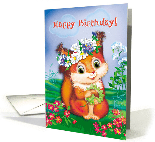 birthday for a small squirrel card (995437)