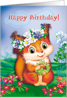 birthday for a small squirrel card