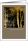 Religious encouragement with graphic forest trees in warm earth tones card