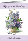 Happy 30th Birthday Sister-in-Law, Lilacs, Purple, Basket, Vintage card