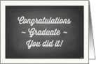 Congratulations Graduate With Retro Chalkboard Design card