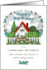 Landscape Architect’s Birthday with Vintage Art Deco Yard Scene card