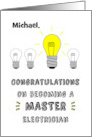 Congratulations on Becoming Master Electrician with Customized Front card