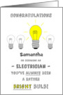 Personalized Congratulations on Becoming an Electrician card